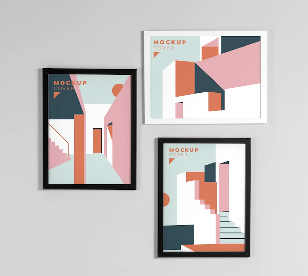 Free PSD | Composition of modern mock-up frames