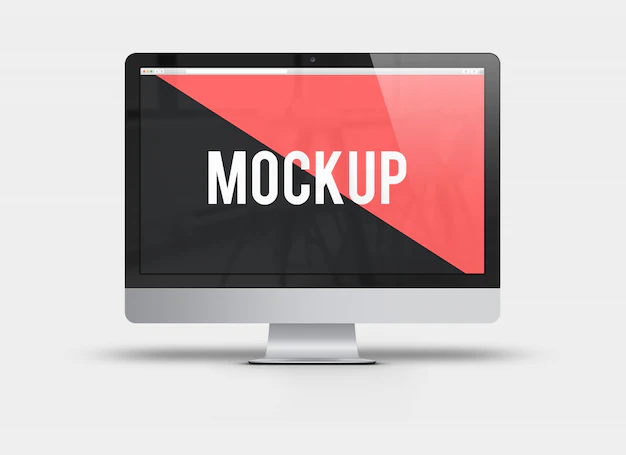 Free PSD | Computer screen frontal view mock up