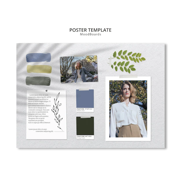 Free PSD | Concept of moodboard for poster template