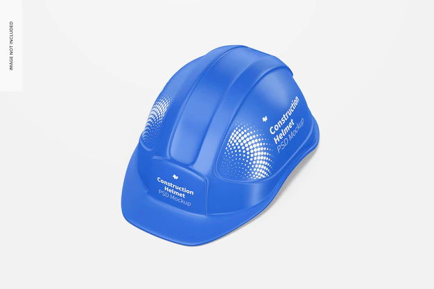 Free PSD | Construction helmet mockup, perspective view