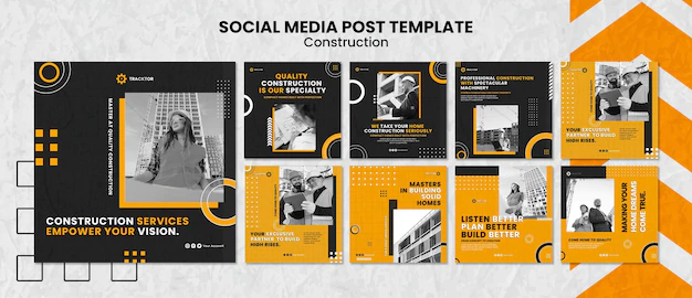 Free PSD | Construction services social media post template