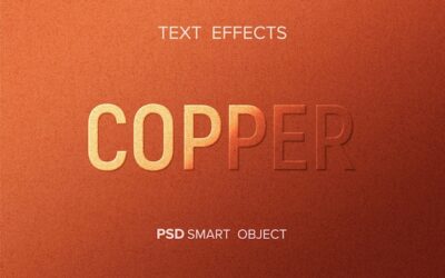 Free PSD | Copper text effect mockup