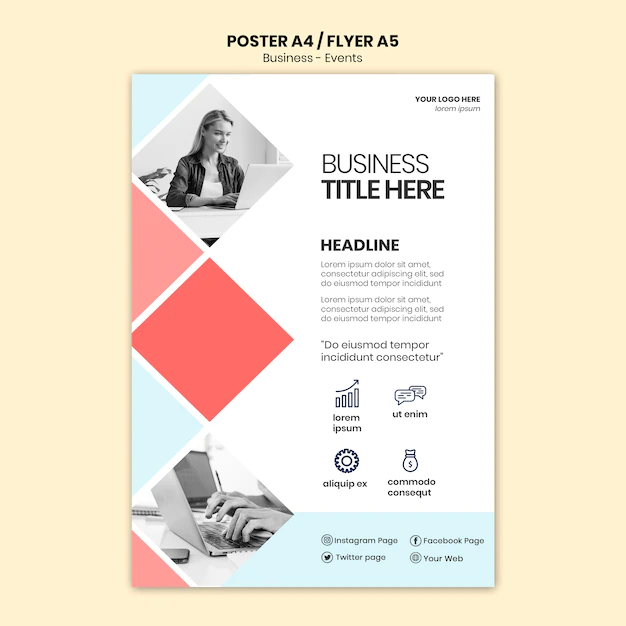 Free PSD | Corporate flyer with business woman