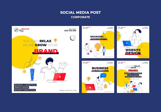 Free PSD | Corporate social media posts