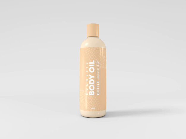 Free PSD | Cosmetic body oil bottle mockup