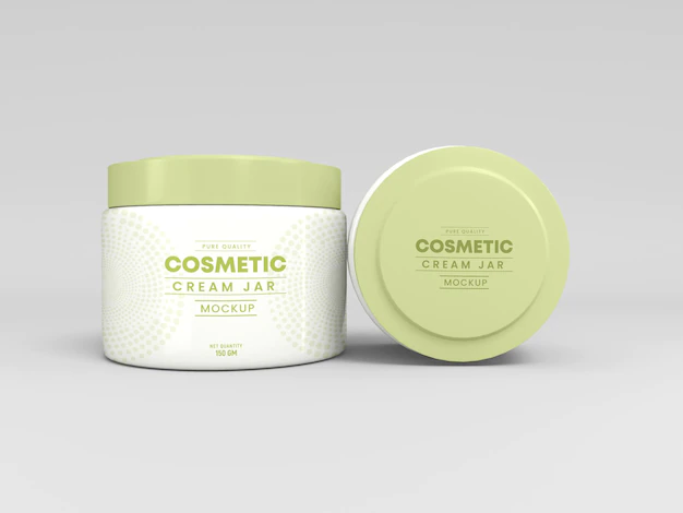 Free PSD | Cosmetic jar packaging mockup
