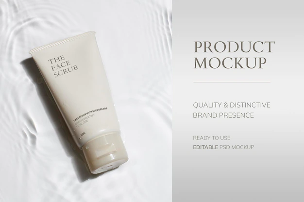Free PSD | Cosmetic tube mockup psd, product packaging for beauty and skincare