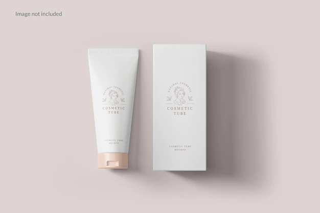 Free PSD | Cosmetic tube with box packaging mockups