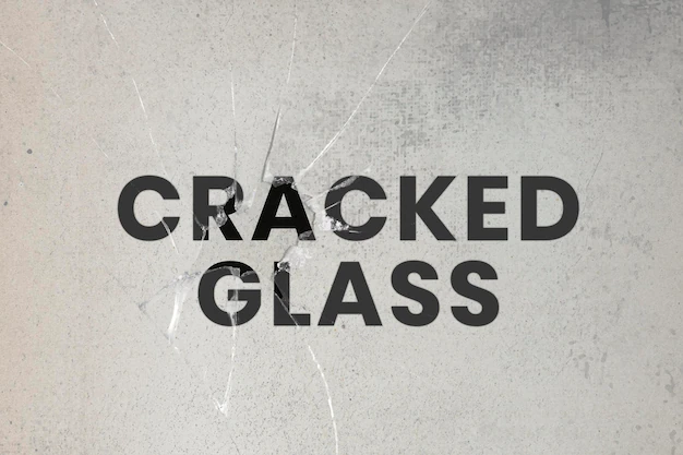 Free PSD | Cracked glass psd effect with grunge background