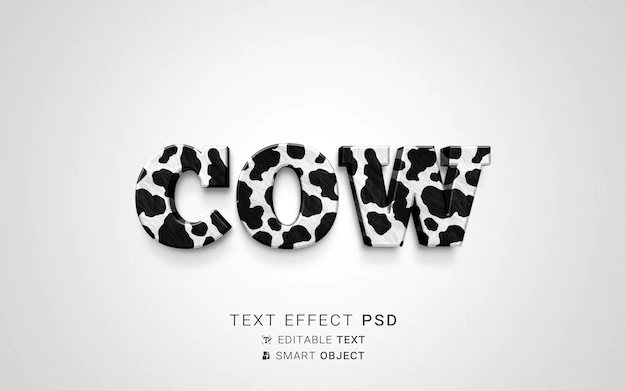 Free PSD | Creative cow text effect