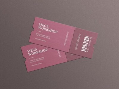 Free PSD | Creative event ticket mockup