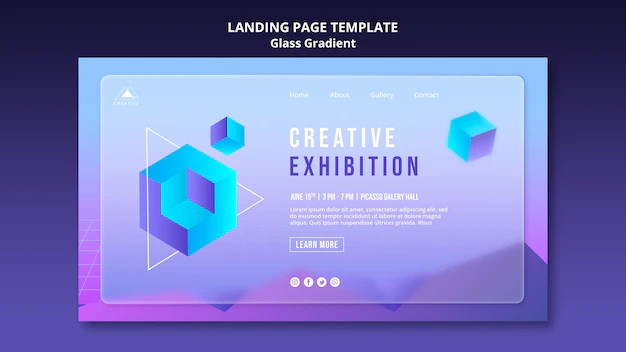 Free PSD | Creative exhibition landing page template