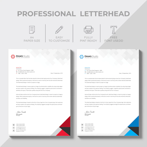 Free PSD | Creative letterhead design template vector