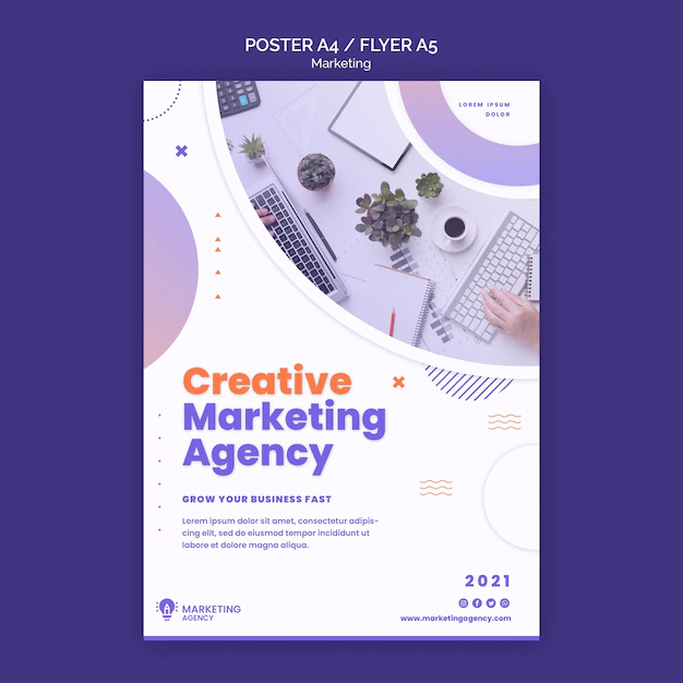 Free PSD | Creative marketing poster template