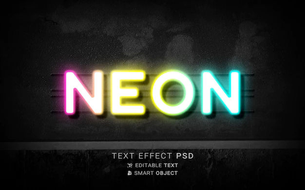 Free PSD | Creative neon text effect