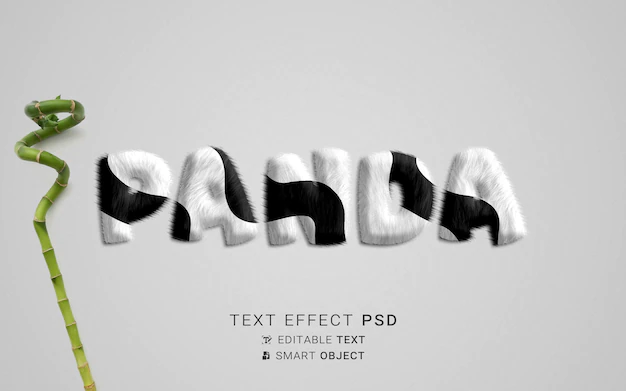 Free PSD | Creative panda text effect