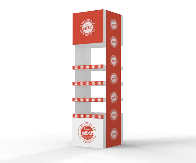 Free PSD | Creative red exhibitor mock-up