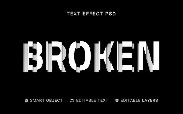 Free PSD | Creative sliced text effect