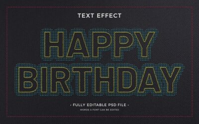Free PSD | Cross stitch text effect