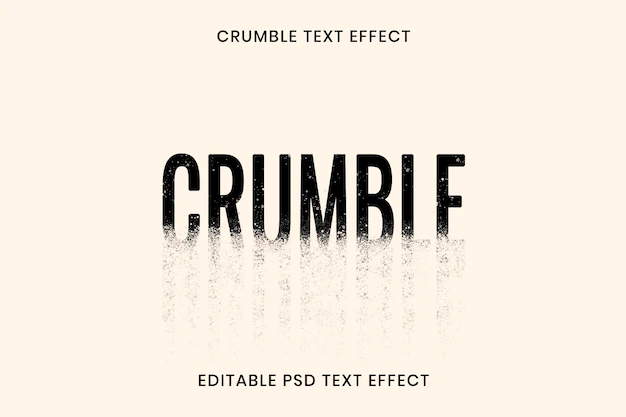Free PSD | Crumble text effect psd editable template