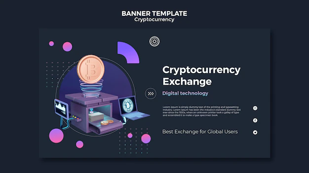 Free PSD | Cryptocurrency design template of banner