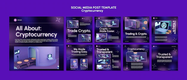 Free PSD | Cryptocurrency design template of social media post