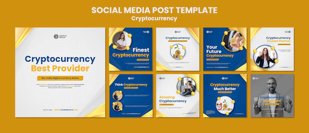 Free PSD | Cryptocurrency instagram posts collection