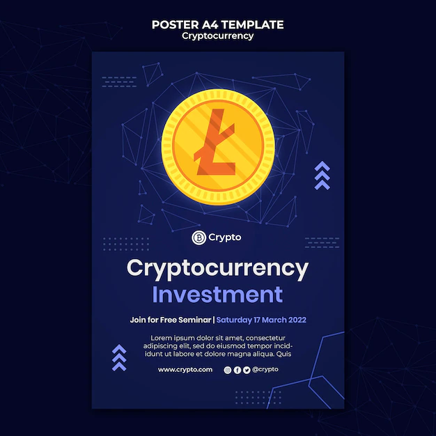 Free PSD | Cryptocurrency investment poster template