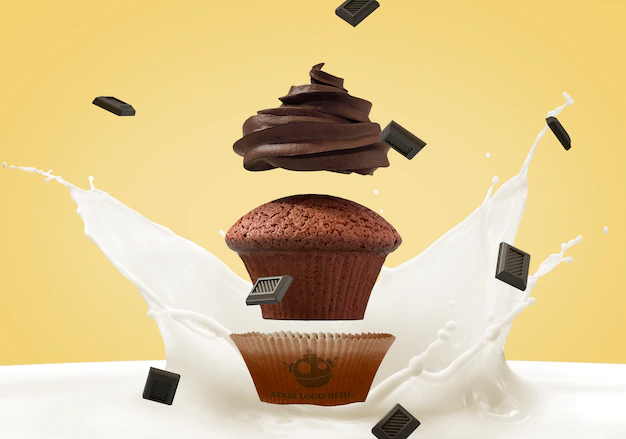Free PSD | Cupcake branding mockup