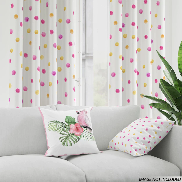 Free PSD | Curtains and pillows