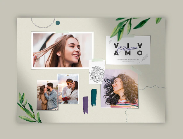 Free PSD | Cute young couple moodboard