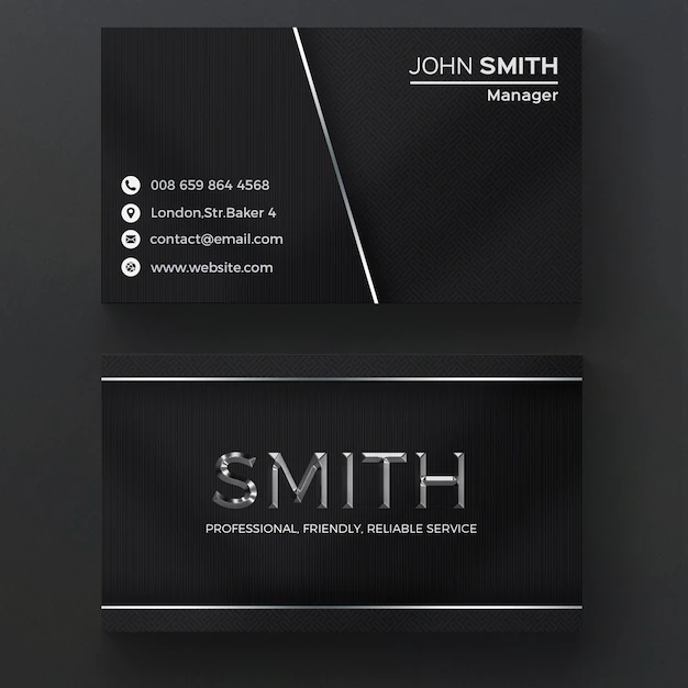 Free PSD | Dark metallic business card