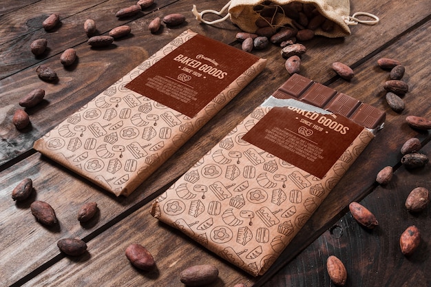 Free PSD | Decorative chocolate mockup