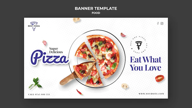 Free PSD | Delicious pizza horizontal banner template