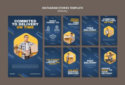 Free PSD | Delivery service instagram stories