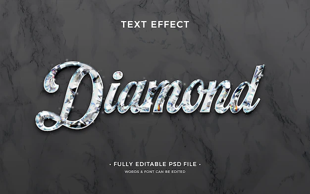 Free PSD | Diamond text effect