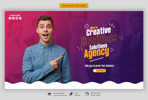 Free PSD | Digital marketing agency and corporate web banner template