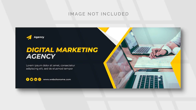 Free PSD | Digital marketing facebook cover and web banner template