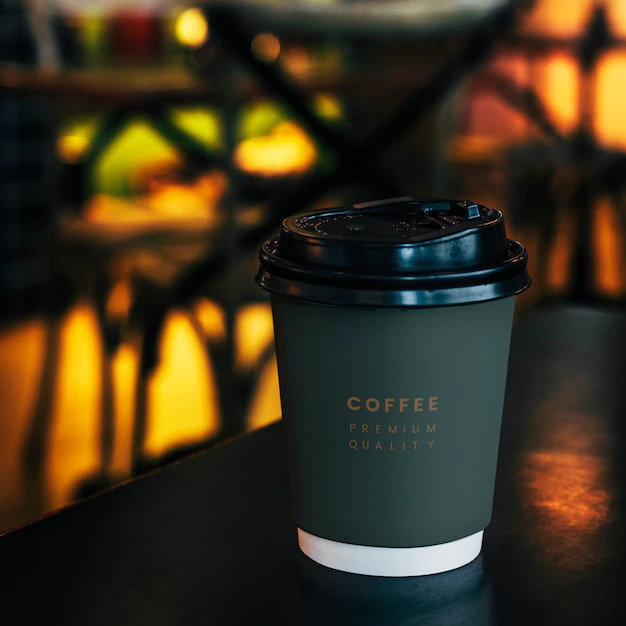 Free PSD | Disposable coffee paper cup mockup design