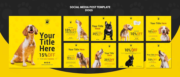 Free PSD | Dogs discount social media posts