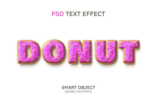 Free PSD | Donut text style effect