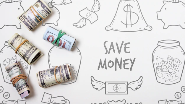 Free PSD | Doodle financial background with bank-notes