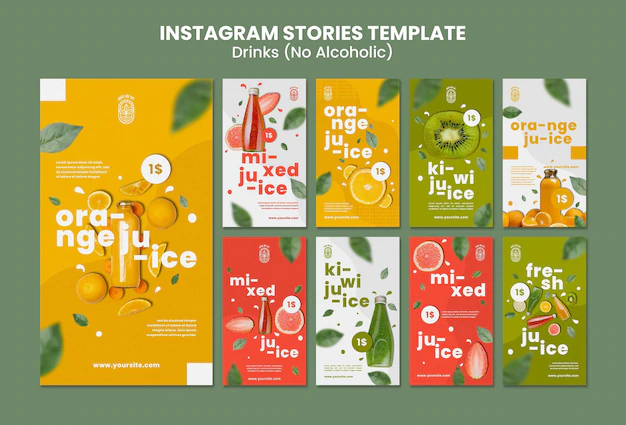 Free PSD | Drink instagram stories template design