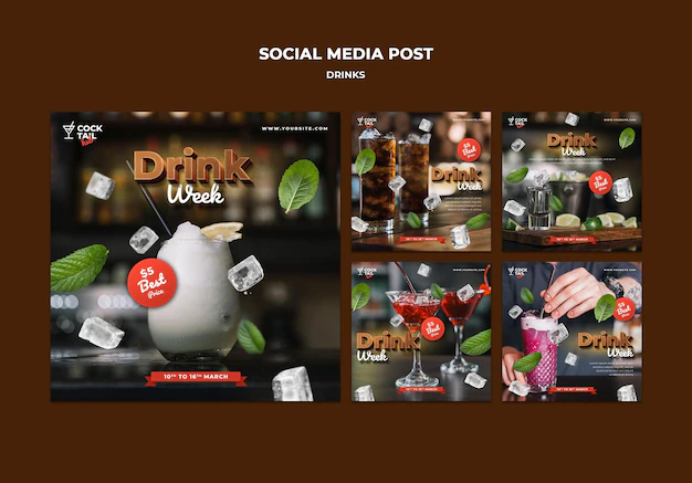 Free PSD | Drink week social media post