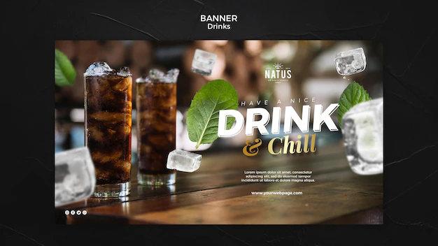 Free PSD | Drinks concept banner template