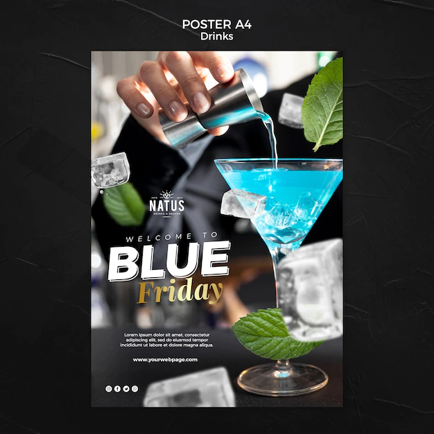 Free PSD | Drinks concept poster template