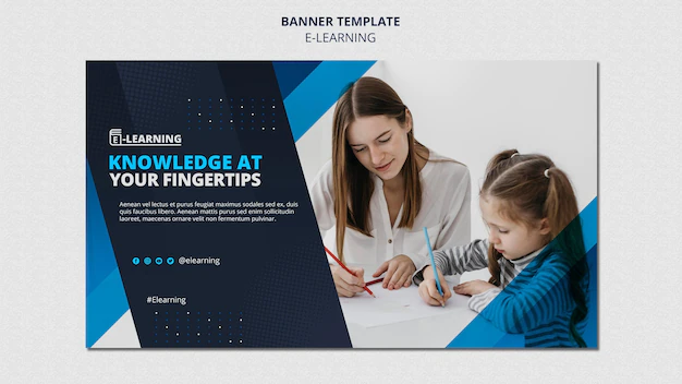 Free PSD | E-learning banner template design