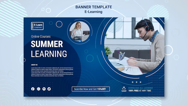 Free PSD | E-learning concept banner template