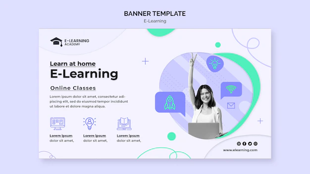 Free PSD | E-learning platform banner template