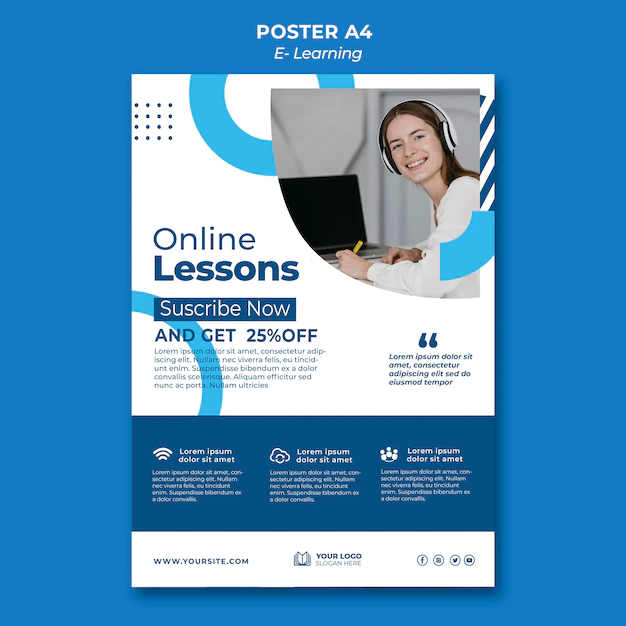 Free PSD | E-learning poster design template